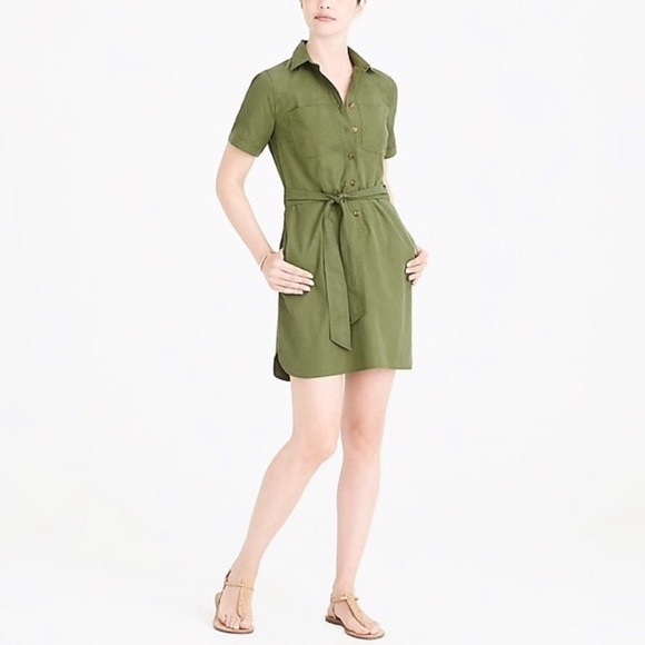 J. Crew Factory Dresses & Skirts - J.CREW Army Green Utility Dress 8🇺🇸
